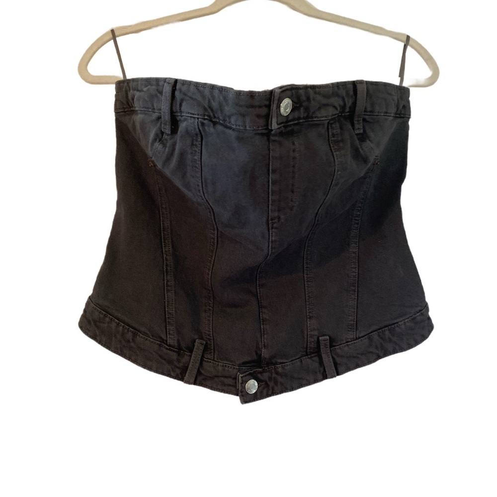 Zara Charcoal Denim Bustier